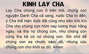 Lời Bài Hát Kinh Lạy Cha